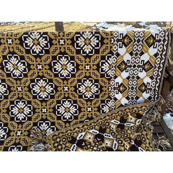 Cotton Woven Throw Blanket Double Face Moroccan Pattern 94x62" - Picture 4 of 4